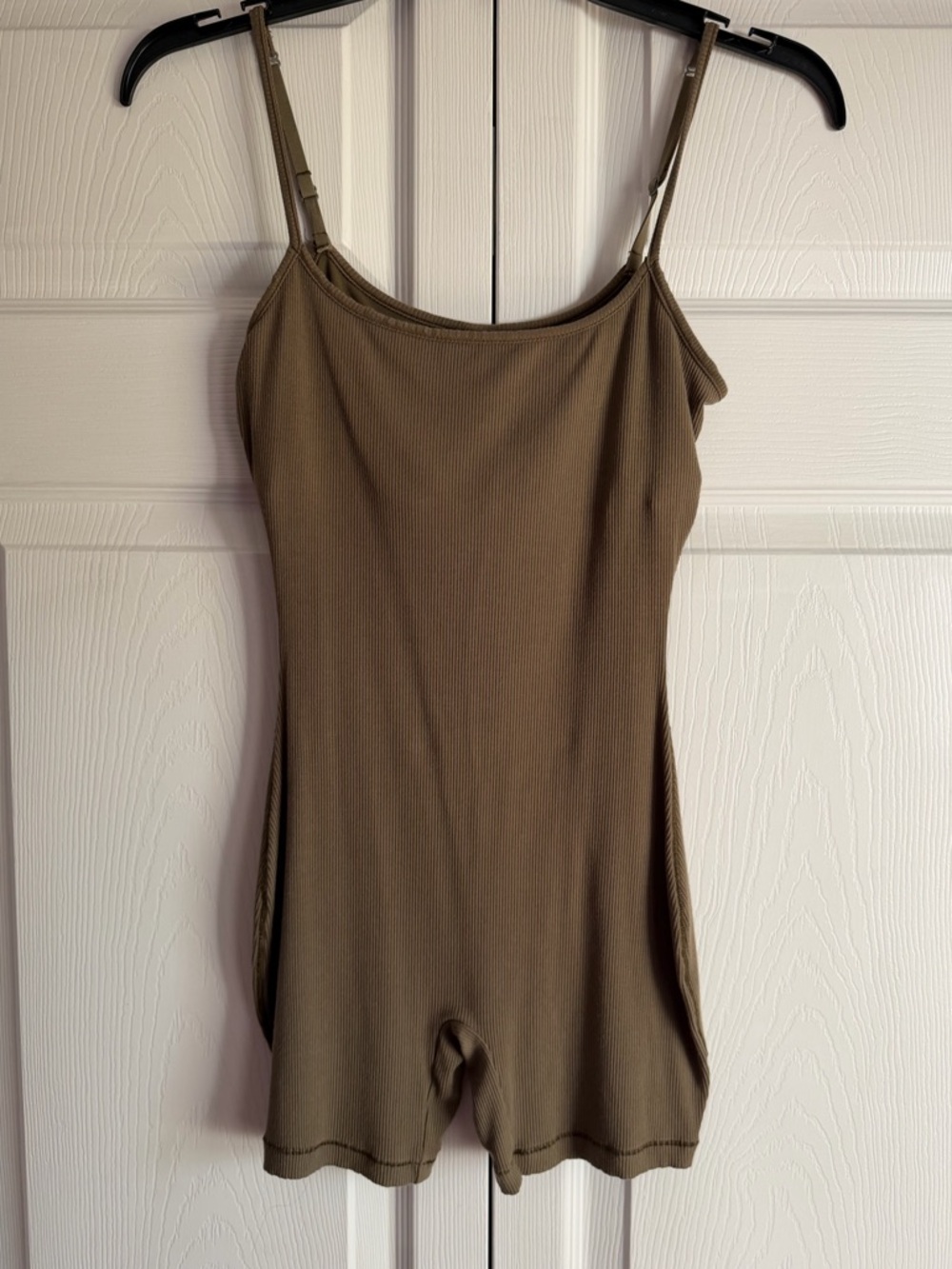 SKIMS Ribbed Tank Bodysuit in Khaki